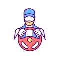 Chauffeur RGB color icon Royalty Free Stock Photo