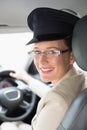 Chauffeur smiling at camera Royalty Free Stock Photo