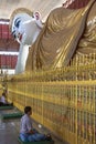 Chauk Htat Gyi Reclining Buddha - Yangon - Myanmar Royalty Free Stock Photo