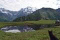 Chaukhamba hills mountain reflection