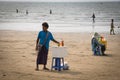 People on the beach in Chaung Thar, Myanmar Royalty Free Stock Photo