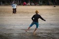 People on the beach in Chaung Thar, Myanmar Royalty Free Stock Photo