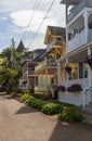 Chautauqua Lake, New York, USA October 5, 2023 Houses in a residential neighborhood in the Chautauqua Institution Royalty Free Stock Photo