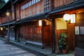 The beautiful Higashi Chaya District at dusk, Kanazawa, Chubu prefecture, Japan