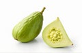 Chayote, cut out on white background