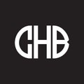 CHB letter logo design on black background. CHB creative initials letter logo concept. CHB letter design Royalty Free Stock Photo