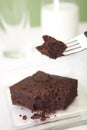 Chcocolate Brownies & Glass of Milk Royalty Free Stock Photo