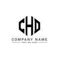 CHD letter logo design with polygon shape. CHD polygon and cube shape logo design. CHD hexagon vector logo template white and Royalty Free Stock Photo