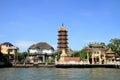 Che Chin Khor temple and Chao phraya river in Bangkok