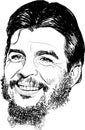 Che Guevara portrait, line art illustration