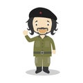 Che Guevara cartoon character. Vector Illustration.