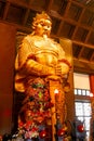 Che Kung God statue at Che Kung Temple andmark temple and a popular tourist attraction in Hong Kong Royalty Free Stock Photo