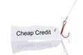 Cheap Credit Paper Trapped In Fishhook