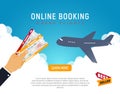 Cheap flight travel vector banner best seller . Online booking airline tickets background concept. Air travel and Business trip Royalty Free Stock Photo