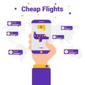 Cheap flights. The concept of travel.