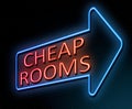 Cheap rooms concept.