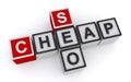 Cheap seo word blocks Royalty Free Stock Photo