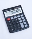 Cheap solar powered electronic calculator. Royalty Free Stock Photo