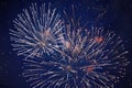 Cheap sparkling bright fireworks, white, haze, night sky, background texture Royalty Free Stock Photo