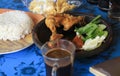Cheap traditional indonesian meal - bebek goreng Royalty Free Stock Photo