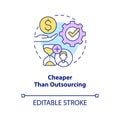 Cheaper than outsourcing concept icon