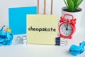 Cheapskate - english money idiom hand lettering on wooden blocks