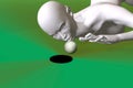 Cheating at golf 3d render