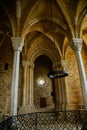 Cheb, Western Bohemia, Czech Republic, 14 August 2021: Gothic medieval catholic Church, town Eger, interior of Chapel of St.