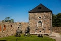 Cheb, Western Bohemia, Czech Republic, 14 August 2021: Gothic stone castle, medieval historic fortress or stronghold in sunny