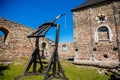 Cheb, Western Bohemia, Czech Republic, 14 August 2021: Gothic stone castle, medieval historic fortress or stronghold in sunny