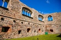 Cheb, Western Bohemia, Czech Republic, 14 August 2021: Gothic stone castle, medieval historic fortress or stronghold in sunny