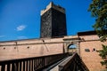 Cheb, Western Bohemia, Czech Republic, 14 August 2021: Gothic stone castle, medieval historic fortress or stronghold in sunny