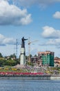 Cheboksary, Chuvashia/ Russia - August 24 2019: view of the monument to the mother of the patroness at the celebration of the Royalty Free Stock Photo