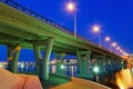 Cheboksary cityscape night view of the Moscow bridge Russia Chuvashia Cheboksary summer bay Royalty Free Stock Photo