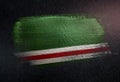 Chechen Republic of Ichkeria Flag Made of Metallic Brush Paint o