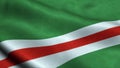 Chechen Republic of Ichkeria flag waving in the wind. National flag of Ichkeria. Sign of Chechen Republic of Ichkeria