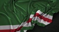 Chechen Republic of Ichkeria Flag Wrinkled On Dark Background 3D