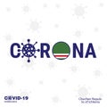 Chechen Republic of Lchkeria Coronavirus Typography. COVID-19 country banner