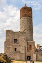 Prison Tower and Eastern Gate of Checiny Royal Castle - Zamek Krolewski w Checinach - medieval fortress in Swietokrzyskie Royalty Free Stock Photo