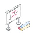 Check this amazing isometric style icon of math lecture