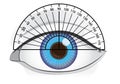 Check angles of blue eye with protractor.