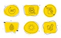 Sunny weather, Artificial colors and 360 degrees icons set. Vector