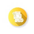 Check balances flat design long shadow glyph icon