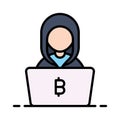 Check this beautiful vector of bitcoin hacker, ready to use icon