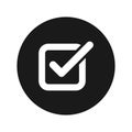 Check box icon flat black round button vector illustration