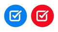 Check box icon flat trendy round button set Royalty Free Stock Photo