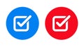 Check box icon flat trendy round button set Royalty Free Stock Photo