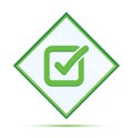 Check box icon modern abstract green diamond button Royalty Free Stock Photo