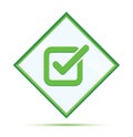 Check box icon modern abstract green diamond button Royalty Free Stock Photo