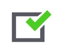 Check Box Icon, Vector Vote Yes Sign